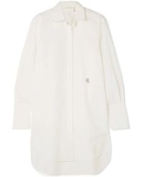 Chloé Gestreiftes Oversized-hemd Aus Baumwollpopeline - Weiß