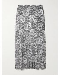 Rabanne - Scalloped Metallic Stretch-Lace Midi Skirt - Lyst