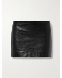 KHAITE - Jett Leather Mini Skirt - Lyst