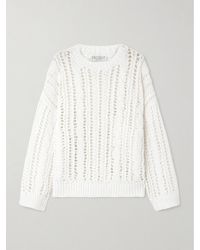 Brunello Cucinelli - Open-Knit Jute-Blend Sweater - Lyst