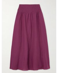 Gabriela Hearst - Penelope Linen Midi Skirt - Lyst