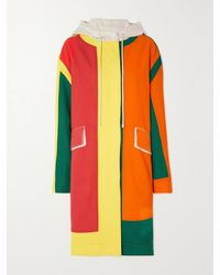 Loewe - Hooded Color-Block Coated-Denim Parka - Lyst