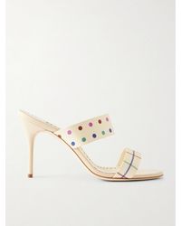 Manolo Blahnik - Ralotapla 90 Printed Twill Mules - Lyst