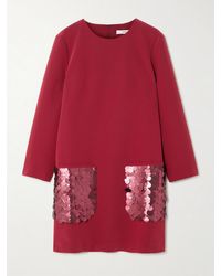 JOSEPH - Bixio Pailette-Embellished Satin-Twill Mini Dress - Lyst
