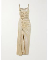 Rabanne - Embellished Glittered Stretch-Crepe Maxi Dress - Lyst