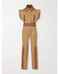 Zimmermann - Valiant Belted Rib-Trimmed Cotton-Drill Jumpsuit - Lyst