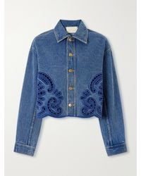 Ulla Johnson - Bobbi Embroidered Denim Jacket - Lyst