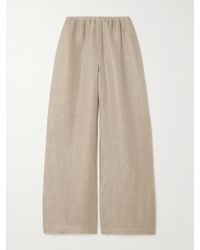 Leset - Stella Sequin-Embellished Linen-Blend Gauze Wide-Leg Pants - Lyst