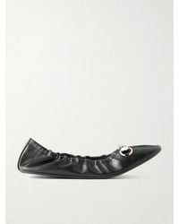 Gucci - Prima Horsebit-Embellished Leather Ballet Flats - Lyst