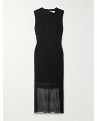 Jason Wu - Silk-Trimmed Crepe Midi Dress - Lyst