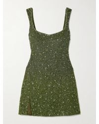 Clio Peppiatt - Embellished Stretch-Tulle Mini Dress - Lyst
