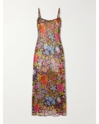 Alix Of Bohemia - Athens Bloom Mirage Floral-Print Crepon Midi Dress - Lyst