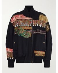 Dries Van Noten - Embroidered-Embellished Rib-Trimmed Wool-Blend Twill Bomber Jacket - Lyst