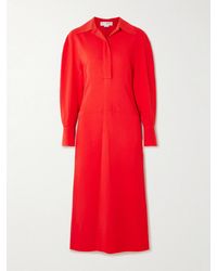 Victoria Beckham - Asymmetric Gathered Crepe Shirt Dress - Lyst
