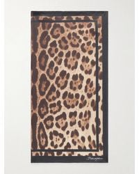 Dolce & Gabbana - Leopard-Print Silk-Twill Scarf - Lyst