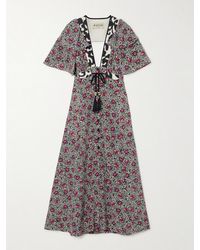 Maison Mayle - Flora Mar Tasseled Floral-Print Silk Crepe De Chine Midi Dress - Lyst