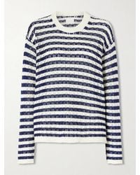 Aimé Leon Dore - Eyelet Striped Cotton Sweater - Lyst