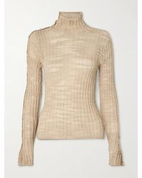 Acne Studios - Oberteil Aus Einer Gerippten Leinenmischung Mit Stehkragen - Lyst