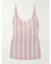 Faithfull the Brand - Var Open-Back Striped Linen And Cotton-Blend Tank - Lyst