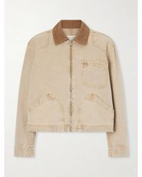 SLVRLAKE Denim - Harley Corduroy-Trimmed Cotton-Canvas Jacket - Lyst
