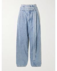 Agolde - Maria Mcmanus Corset Belted Pintucked High-Rise Wide-Leg Jeans - Lyst