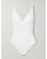 Melissa Odabash - Panarea Embellished Ruched Swimsuit - Lyst