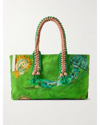 ALÉMAIS - Sam Pauletto Aquatica Embroidered Printed Cotton-Canvas Tote - Lyst
