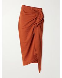 Dries Van Noten - Draped Cotton-Jersey Midi Skirt - Lyst