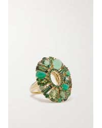 Garrard Blaze Ring Aus 18 Karat Gold Mit Mehreren Steinen - Grün
