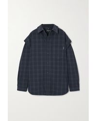 Balenciaga - Convertible Oversized Padded Checked Cotton-flannel Shirt - Lyst