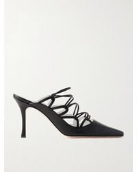 Manolo Blahnik - Netas 90 Leather Mules - Lyst