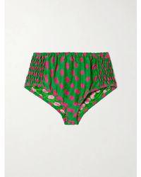 Dries Van Noten - Gathered Polka-Dot Satin-Jacquard Shorts - Lyst