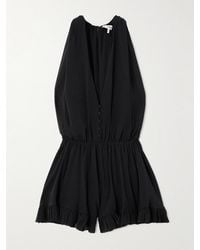Chloé - Playsuit Aus Seiden-Crêpe Mit Raffungen Und Rüschen - Lyst