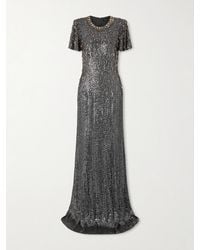 Jenny Packham - Serenity Crystal-Embellished Sequined Crepe Gown - Lyst