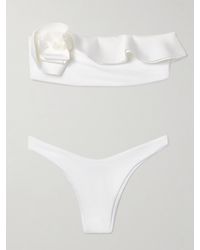 Maygel Coronel - Bies Bandeau-Bikini Mit Volants - Lyst