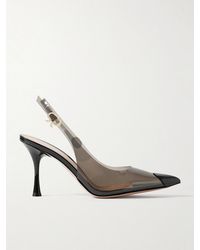 Gianvito Rossi - 85 Patent Leather-Trimmed Pvc Slingback Pumps - Lyst