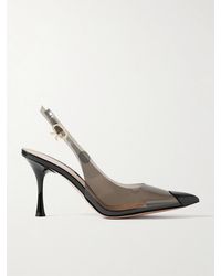 Gianvito Rossi - 85 Patent Leather-Trimmed Pvc Slingback Pumps - Lyst