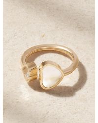 Chopard - Happy Hearts 18-Karat Rose, Diamond And Mother-Of-Pearl Ring - Lyst