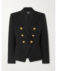 Balmain - Doppelreihiger Blazer Aus Woll-Twill - Lyst
