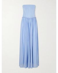 Jonathan Simkhai - Adalys Gathered Stretch-Jersey Bustier Maxi Dress - Lyst