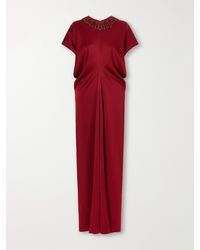 Jenny Packham - Novak Crystal-Embellished Draped Satin Gown - Lyst