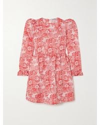 BATSHEVA - Ruffled Floral-Jacquard Mini Dress - Lyst