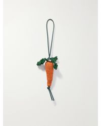 JW Anderson - Carrot Crocheted Cotton And Leather Bag Charm - Lyst