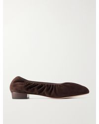 Loeffler Randall - Tove Gathered Suede Ballet Flats - Lyst