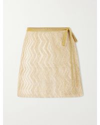 Missoni - Mare Sequin-Embellished Metallic Crochet-Knit Mini Wrap Skirt - Lyst