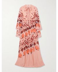 Erdem - Tie-Detailed Floral-Print Silk-Georgette Gown - Lyst