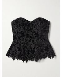 Cara Cara - Martin Strapless Velvet-Guipure Lace Top - Lyst
