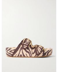 Loeffler Randall - Nico Striped Raffia Sandals - Lyst