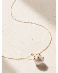Mateo - Kette Aus 14 Karat Mit Perle Und Diamanten - Lyst