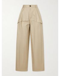 Loewe - Paula's Ibiza Paneled Cotton Gabardine Wide-Leg Pants - Lyst